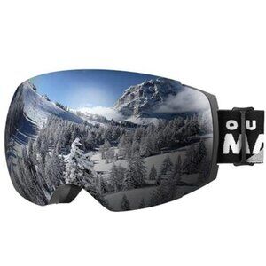 Frameless Ski Goggles UV400 Anti Fog Snow Goggles OTG Helmet Compatible Unisex